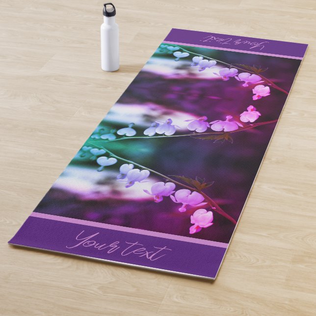 White Bleeding Heart Flowers Personalised Yoga Mat (In Situ)