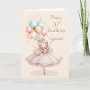White, Blonde Ballerina 10th Birthday Card* Card