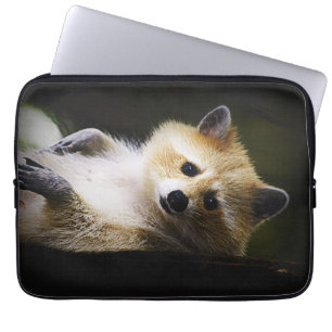 White Blonde Racoon Wildlife Cute Animal Laptop Sleeve