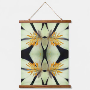 White Bloodroot Flower Close Up Abstract Hanging Tapestry
