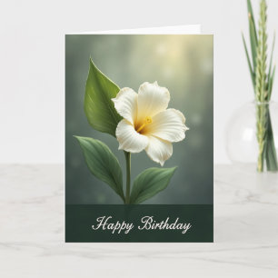 White Blossom Birthday Card