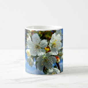 White blossom coffee mug
