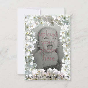 White Blossom Invitations Personalised RSVP Cards