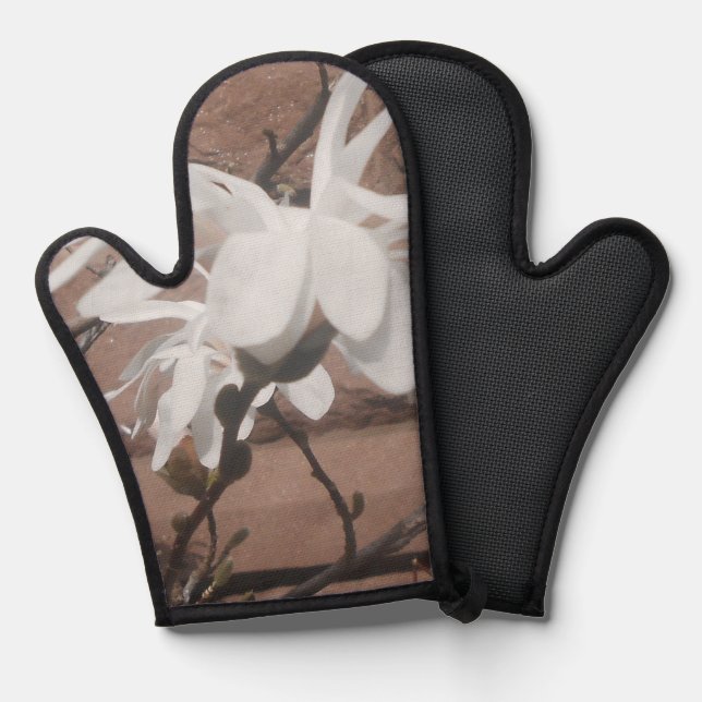 White Blossom Oven Mitt (Front/Back)