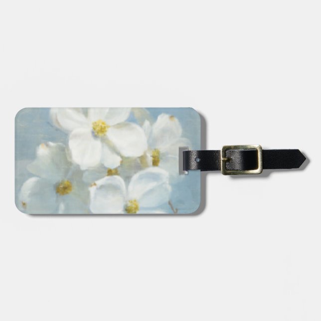 White Blossom Panel Luggage Tag (Front Horizontal)