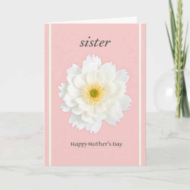 White Blossom Sisters Day Card (Front)