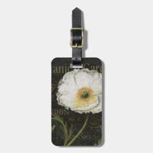 White Blossoms and Leaves Luggage Tag