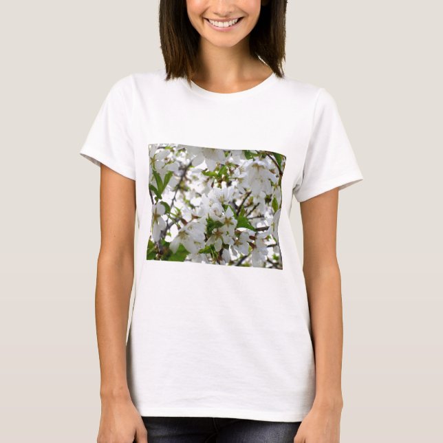 White Blossoms flowering cherry tree T-Shirt (Front)