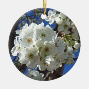 White Blossoms I Ornamental Pear Tree Ceramic Tree Decoration