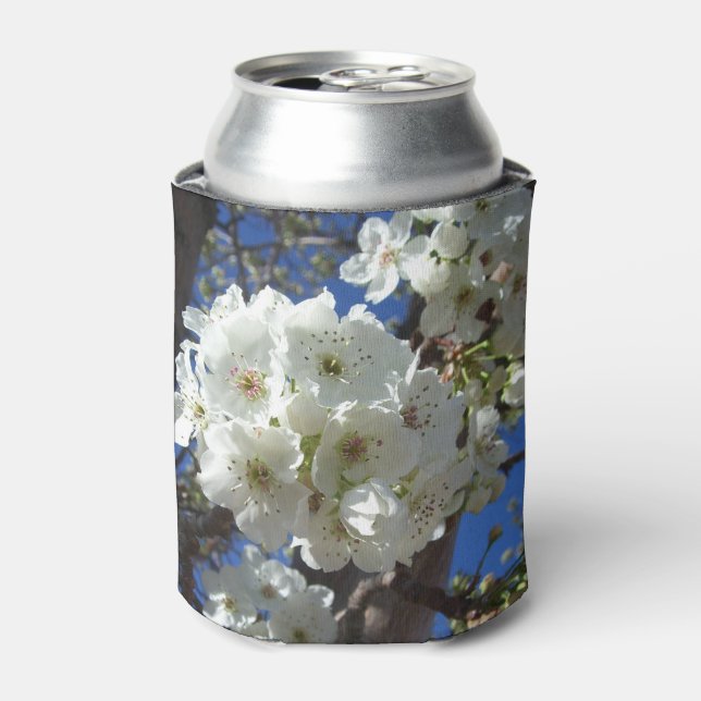 White Blossoms I Spring Flowering Tree Can Cooler (Can Front)