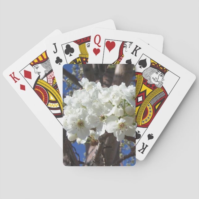 White Blossoms II Spring Flowering Tree Playing Cards (Back)