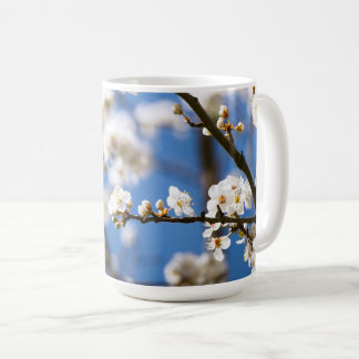 White Blossoms infront of a white sky Coffee Mug