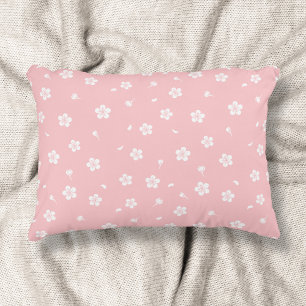 White Blossoms on Baby Pink Pattern Decorative Cushion