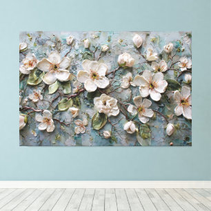 White Blossoms on Branches – Abstract Wall Art