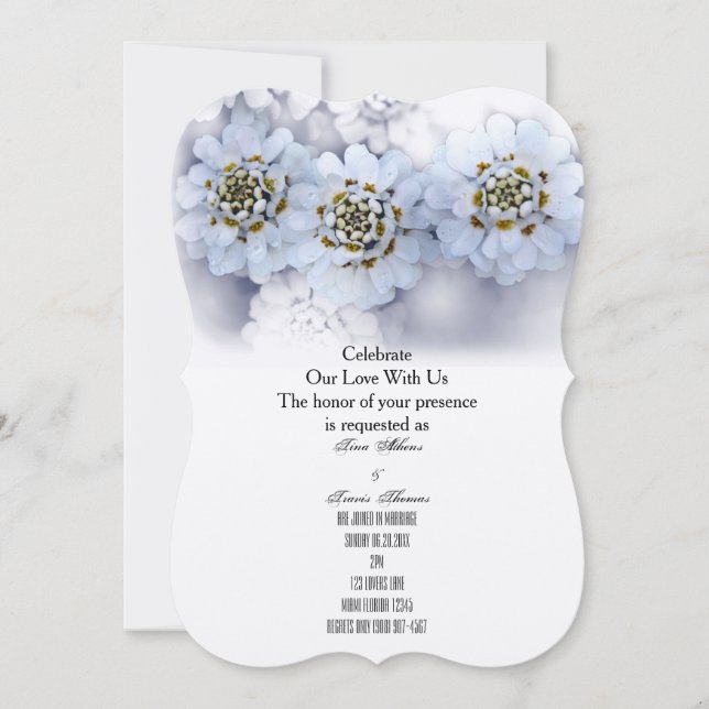 White Blossoms Party Family Friends Wedding Guests Invitation (Front)