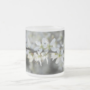 White Blossoms Photo Glass Mug