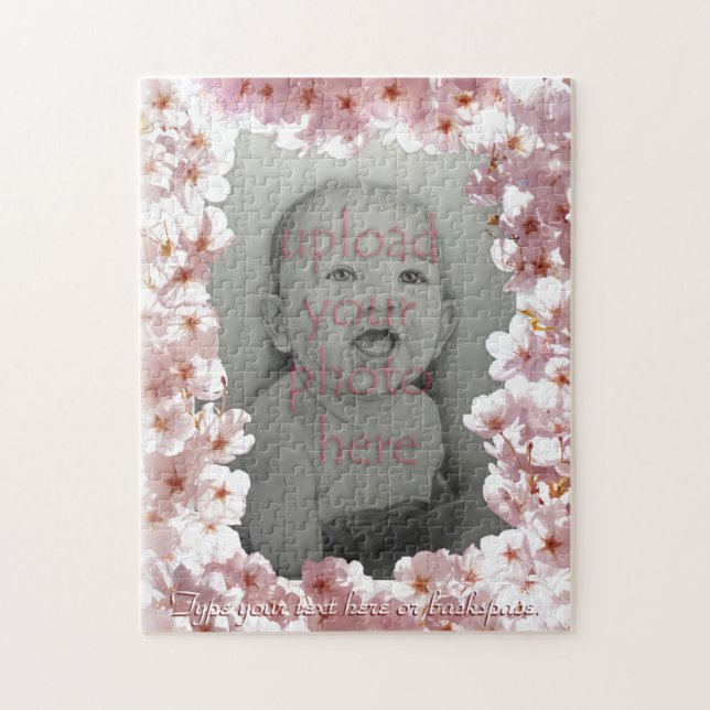 White Blossoms Puzzle Personalised Photo Puzzle (Vertical)