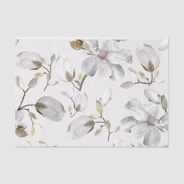 White Blossoms Tissue Paper (Front)