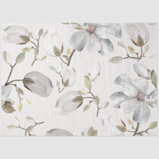 White Blossoms Tissue Paper