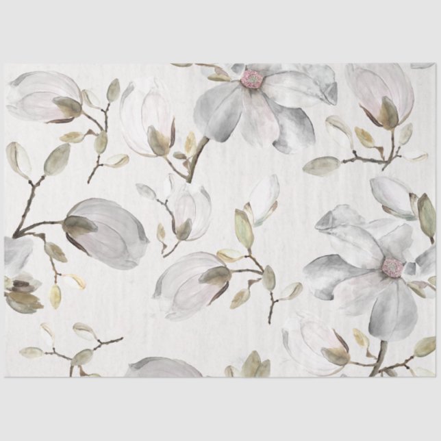White Blossoms Tissue Paper (Front)