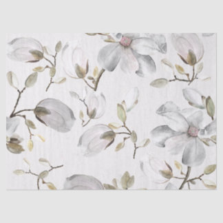 White Blossoms Tissue Paper