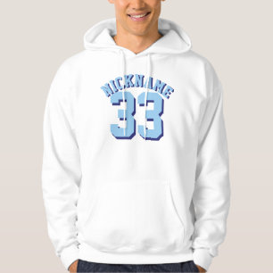 White & Blue Adults   Sports Jersey Design Hoodie
