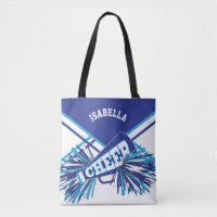 White, Blue and Baby Blue Cheerleader Design