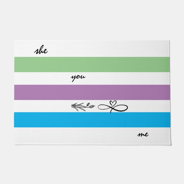 white blue and mat green pattern personalised (Front)