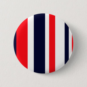 White, Blue And Red Stripes 6 Cm Round Badge