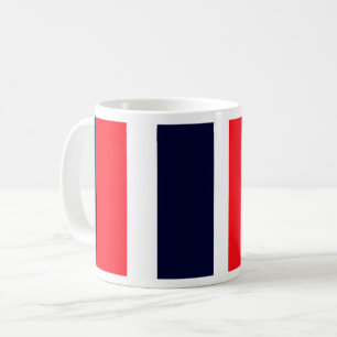 White, Blue And Red Stripes Coffee Mug