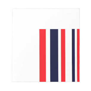 White, Blue And Red Stripes Notepad