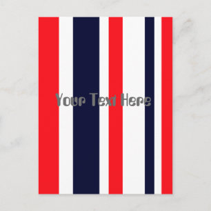 White, Blue And Red Stripes Postcard