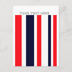 White, Blue And Red Stripes Postcard