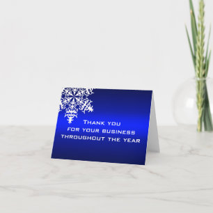 White & Blue Business Thank You Note Card