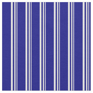White & Blue Coloured Lined Pattern Fabric