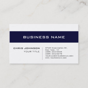 White Blue Contemporary Consultant Business Card
