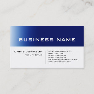 White Blue Contemporary Consultant Business Card