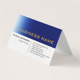 White Blue Contemporary Professional Business Card