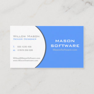 White & Blue Corporate Technology Business Card