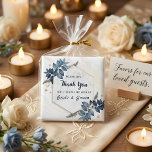 White Blue Floral Frame Thank You Wedding Favours Magnet<br><div class="desc">White Blue Floral Frame Thank You Wedding Favours
Personalised Wedding Favours Magnet For Guests as a Thank You for coming at wedding party
this design is easily customised and personalised by adding or changing the text</div>