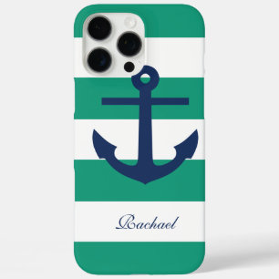 White Blue & Green Anchors Aweigh iPhone 16 Pro Max Case