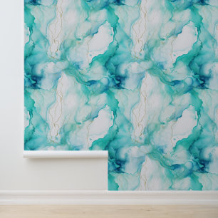 White Blue Green Aqua Abstract Wallpaper