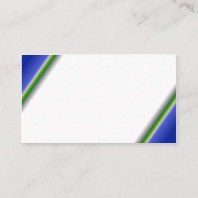 White Blue Green Business Card (Front)