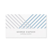 White blue grey stripes modern minimal simple card
