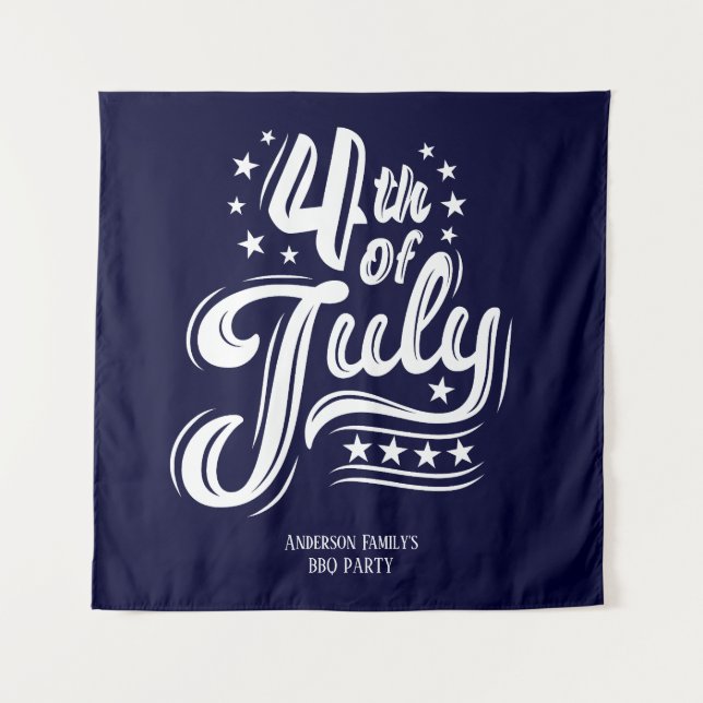 White &Blue independence Day BBQ Party Tapestry (Front)