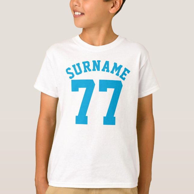 White & Blue Kids | Sports Jersey Design T-Shirt (Front)