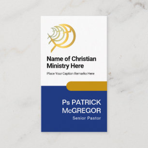 White Blue Layers Pastoral Business Card