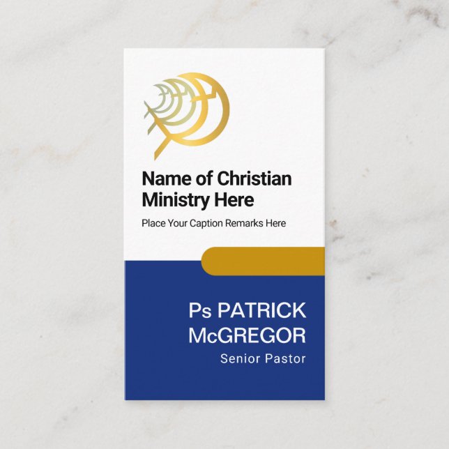 White Blue Layers Pastoral Business Card (Front)