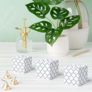 White & Blue Mediterranean Tile Wedding Favour Box