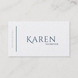 White Blue Minimal Plain Classic Job Seeker Business Card